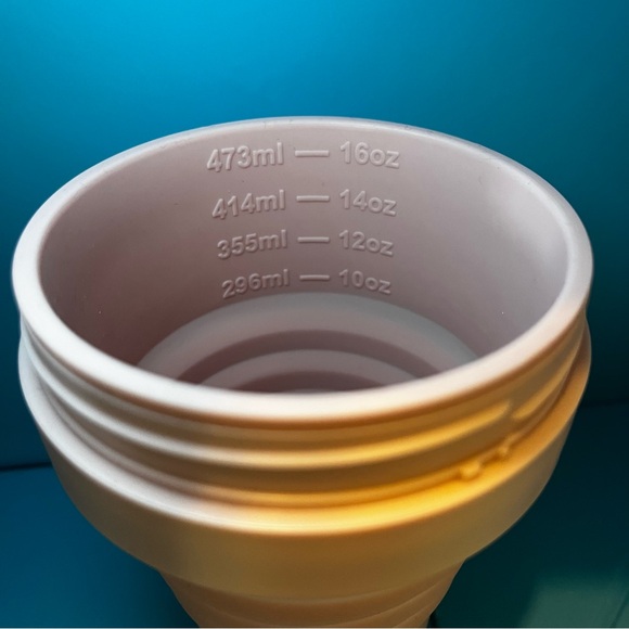 STOJO 16oz. Collapsible Travel Cup with Straw - Carnation Pink. - Picture 7 of 9